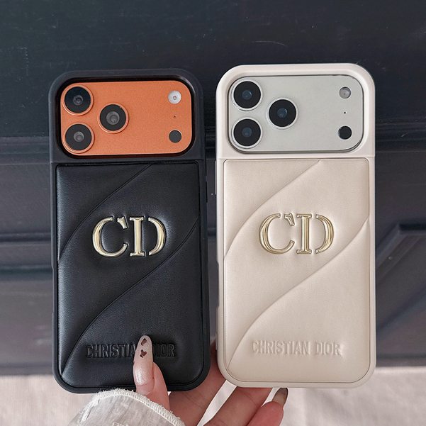 Marca De Moda Em Relevo Etiqueta Dourada 3D Capa De Couro De Luxo Para iPhone 17 16 15 14 13 Pro Max