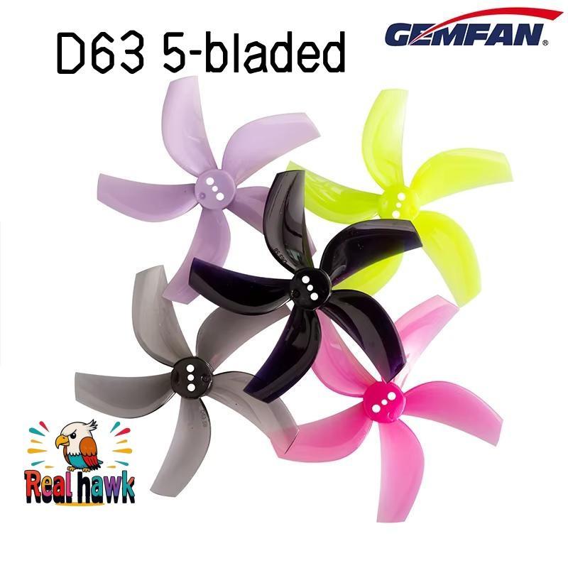8 Peças (4 Pares) - Hélice Ductado Gemfan D63 63mm 3 Pás - Para Cinewhoop - Compatível com Motor 1105-1108