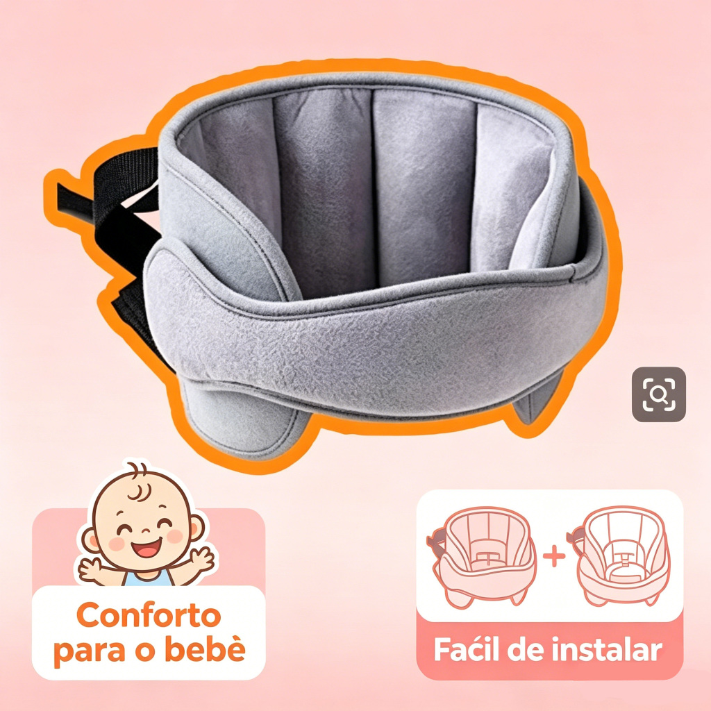 Apoio de Cabeça Infantil Conforto para Cadeirinha e Banco