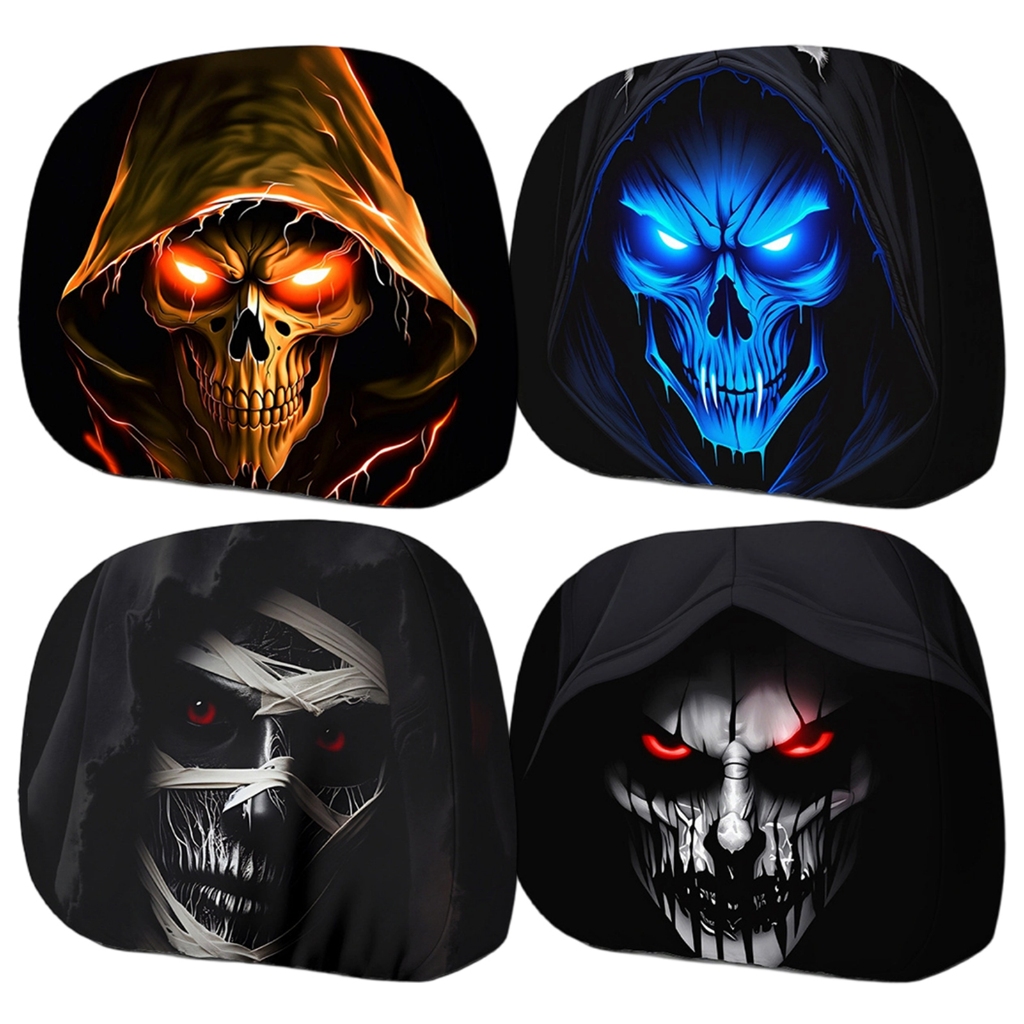 Capas De Encosto De Cabeça 2 Peças Engraçado Decorativo Criativo Protetor Capa Para Carros Ornamentos