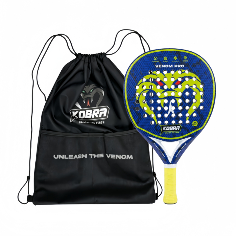 Raquete Padel-Pá De Fibra De Carbono KOBRA Venom Pro , 360g Leve Com Núcleo De Espuma EVA , Design De Baixa Resistência