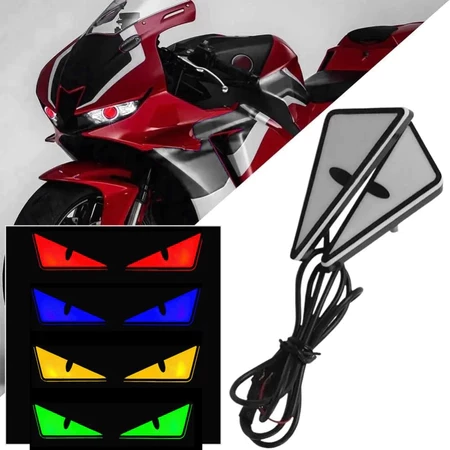2 Pçs Mini Projetor LED Olhos de Demônio, Luz Decorativa Sinalização para Motocicleta e Carro, Lente Farol Auxiliar