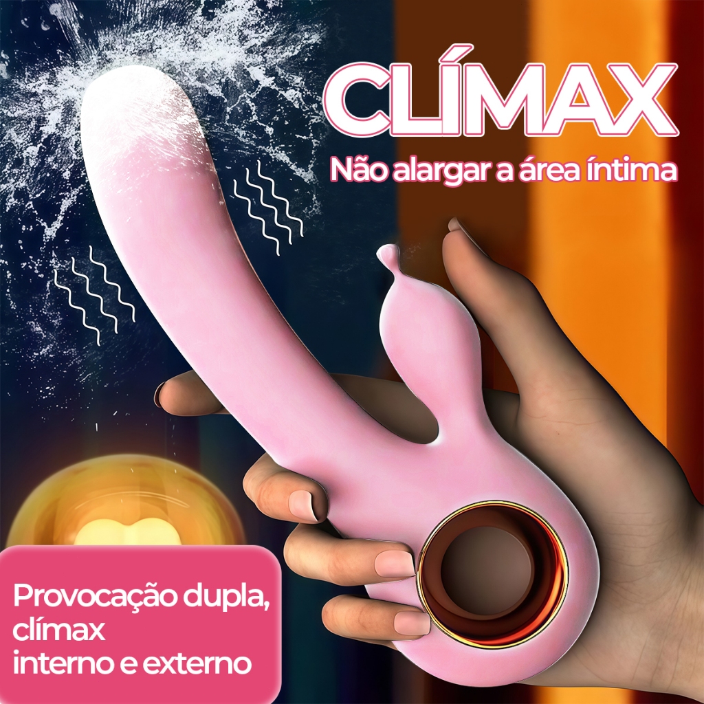 Vibrador Ponto G Feminino Com Estimulador Clitoriano – 10 Modos De Vibração