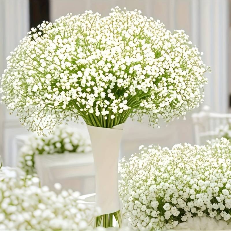 Kit 10 Galho Plantas Mosquitinhos 62cm Gypsophila Artificial Decoração Decorar Festas Branco Decoração Casamento