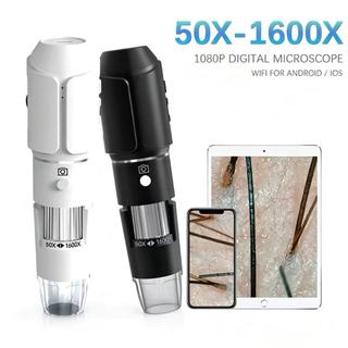 Microscópio Digital Sem Fio 1600X Para Análise de Pele Limpeza Profunda Câmera HD