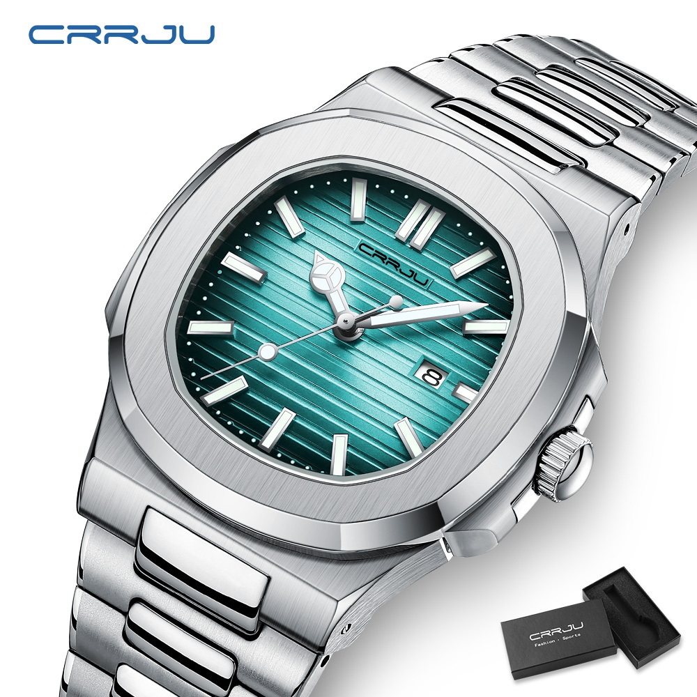 Relógios CRRJU top Luxuosos Tendência Da Moda original casual Simples De Aço Ino
