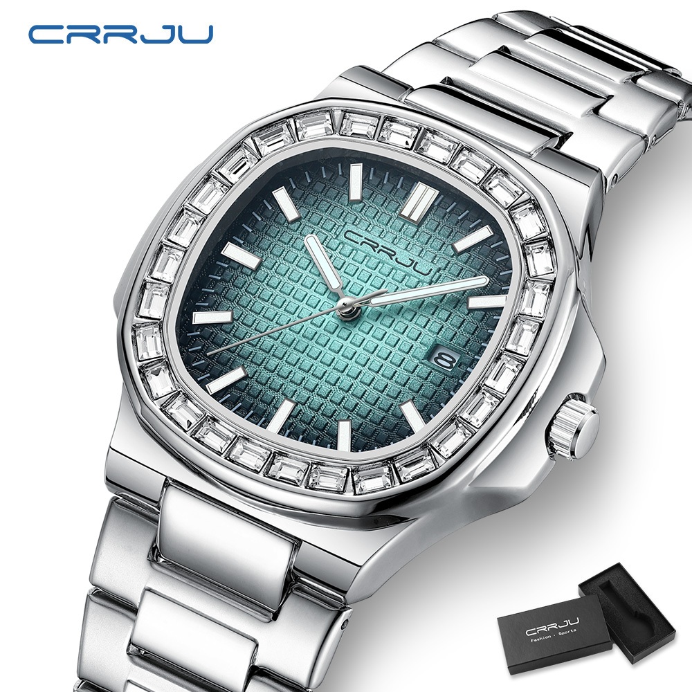 Relógios CRRJU Originais Autênticos De Moda casual Simples De Quartzo À Prova D'