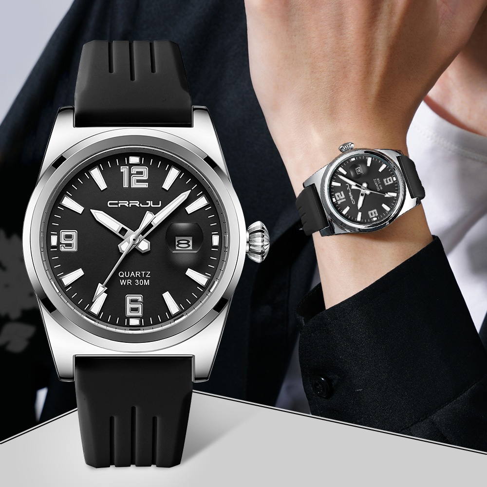 CRRJU top Luxo Moda Tendência Relógio Masculino design Simples Esportes De Quartzo À Prova D'água 5027 X