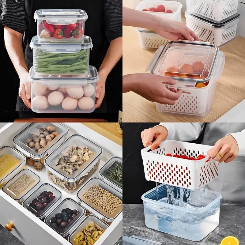 Kit 3 Potes Herméticos Organizadores de Geladeira 6.2L — foto 3