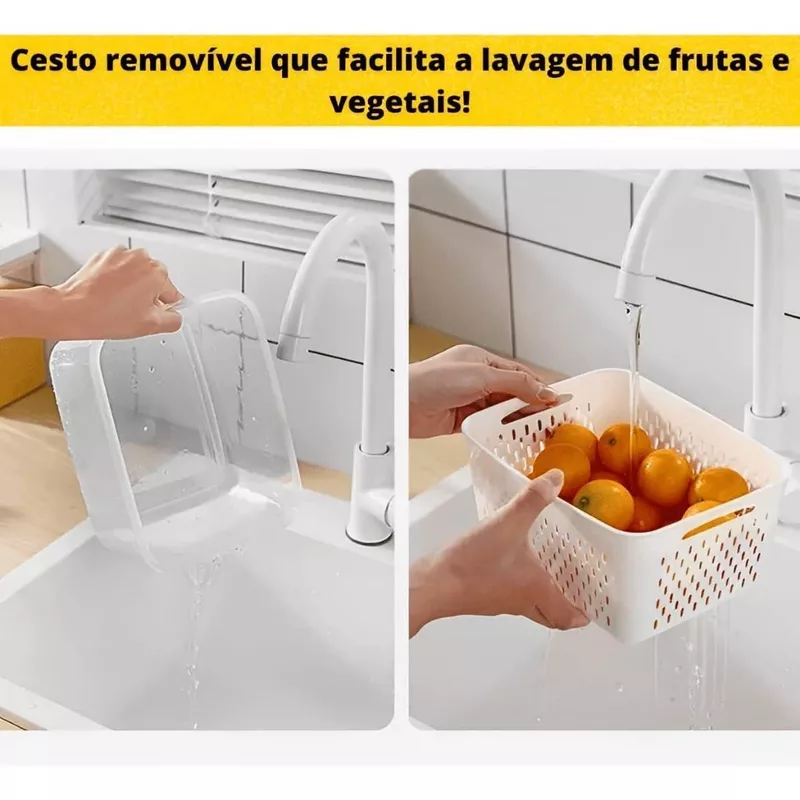 Kit 3 Potes Herméticos Organizadores de Geladeira 6.2L — foto 2