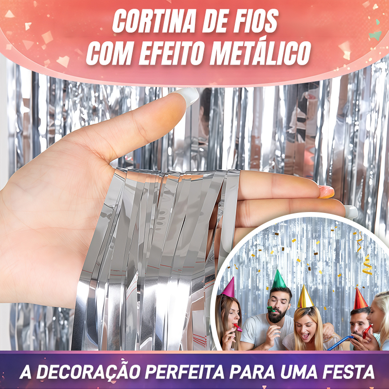 1/2/3 Peças Cortina Metalizada Para Festa Painel Decoração Festa 2M×1M