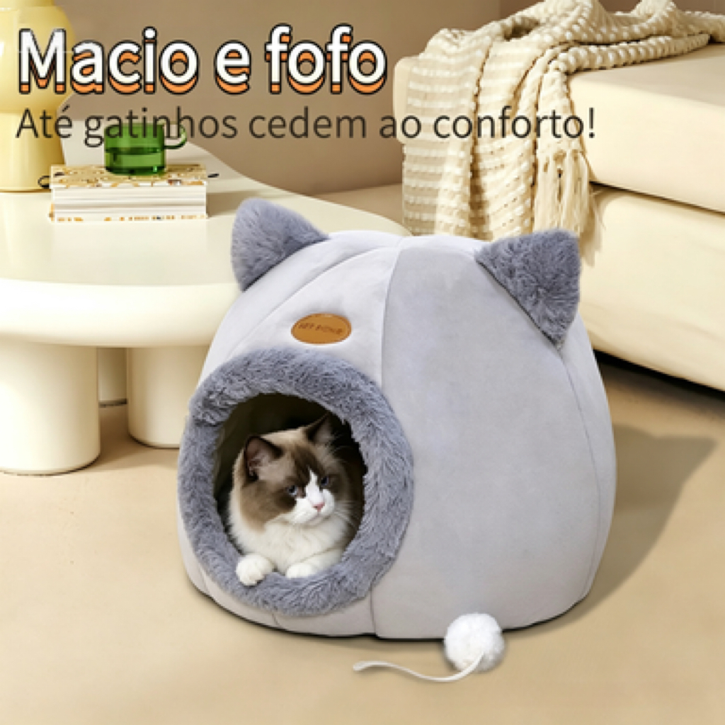 Casinha Cama Toca Tenda Gato Cães Cachorro Iglu Impermeável Lavável Pet Luxo Premium Pet Shop