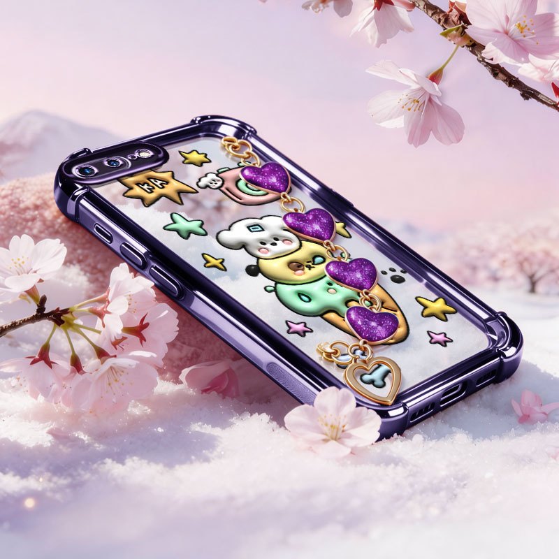 Capa VRQR Compatível Com Iphone 6 6S 7 8 Plus SE 2020 De Telefone De Cachorro Branco Pulseira De Amor
