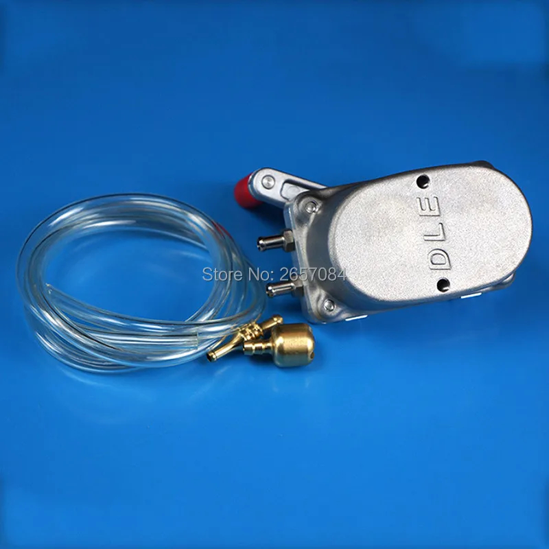 DLE Bomba de Combustível Manual Alta Vazão - Engrenagem Metal c/ Manômetro para Aviões RC Gasolina
