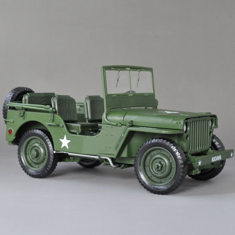 KDW 1 : 18 Diecast Metal Car Model Toy Tactical Jeep Veículo Militar Willys Réplica Em Miniatura