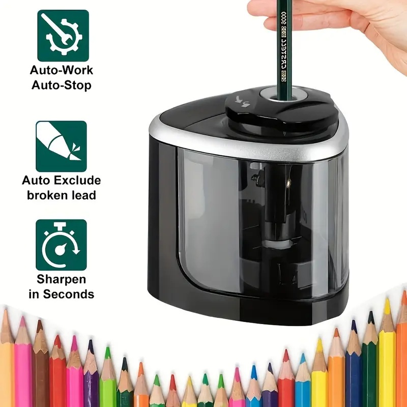 Apontador Lápis Elétrico automático de mesa, adequado para uso em escolas, estudantes e escritórios adequado para 6-8 mm