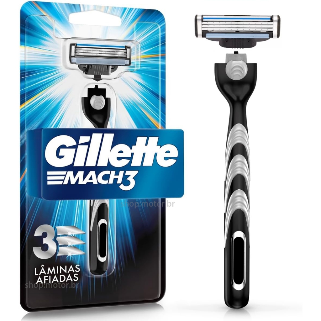 Adequado Gillette Mach3 Aparelho de Barbear para Homens (3 Lâminas) – Lâmina de Navalha para Barba Rente e Toque Sua
