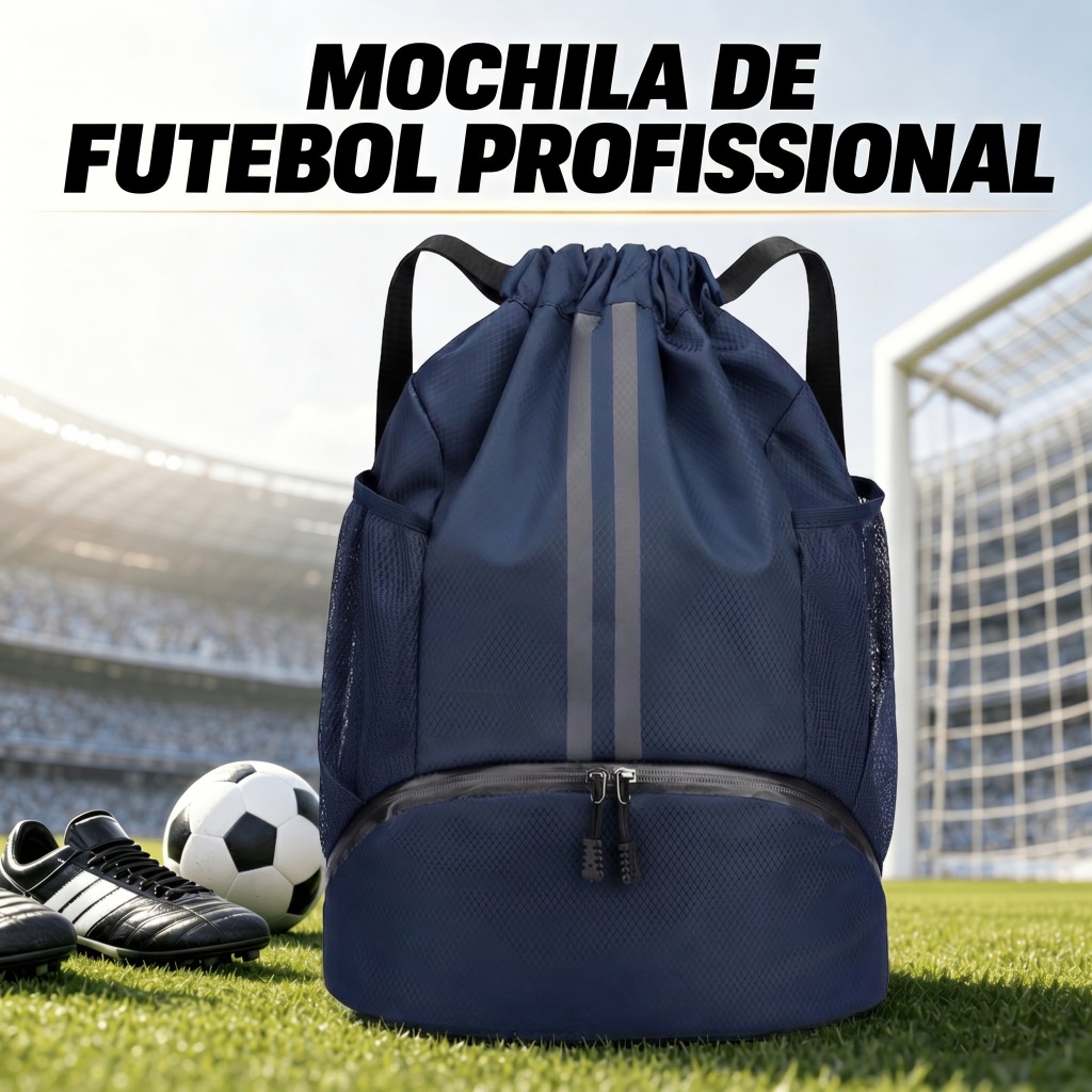 Mochila de Ginástica Unissex – Compacta com Cordão, Leve, Impermeável para Academia, Futebol, Basquete e Natação