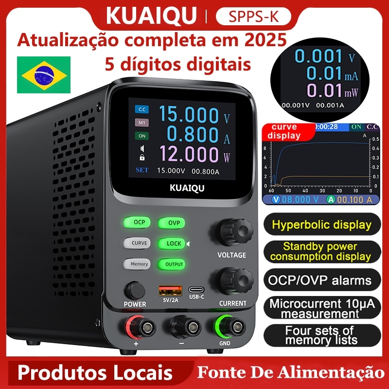 Fonte de alimentação de laboratório dc 30v 60v 120v regulador de tensão ajustável fonte de alimentação de comutação de