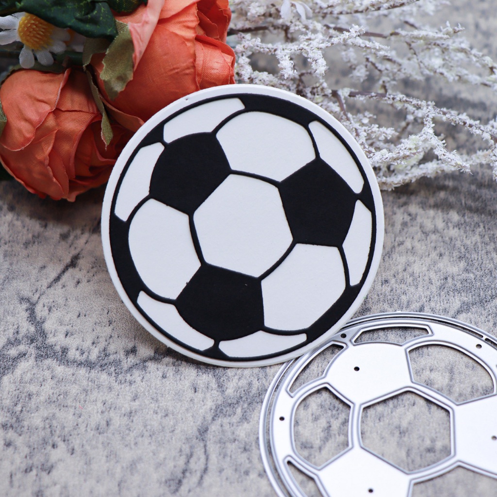 1 Peça Decoração De Corte E Vinco De metal Em Forma De Futebol , Adequada Para scrapbooking DIY , Fabricação De Álbuns D