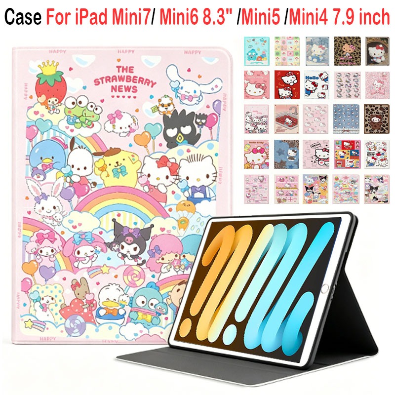 Para iPad Mini A17 Pro 8.3 Polegadas 2025 Moda Cute Cartoon Tablet Capa Protetora Mini7 Mini6 8.3 " Mini5 Mini4 7.9 Flip