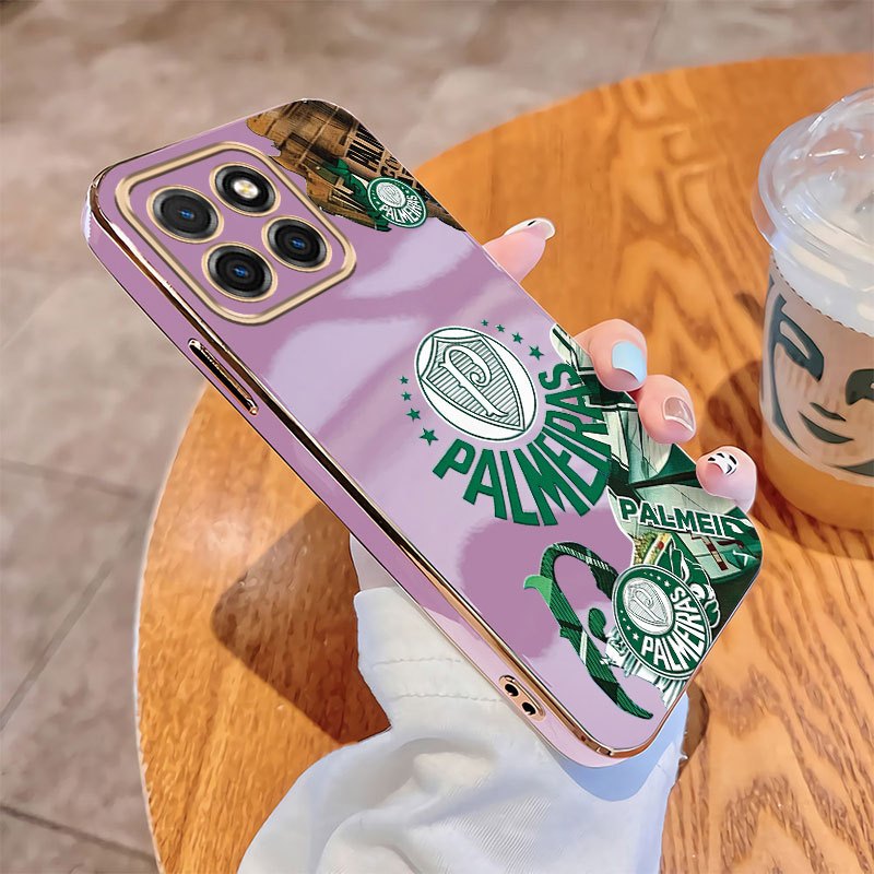 Honor 200 Smart X7C Silicone Phone Case Palmeiras Invólucro Soft Plating Edge Capa À Prova De Choque