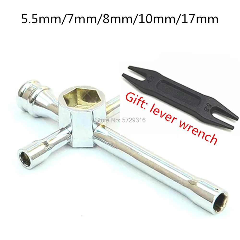 80129 Kit 5 Soquetes Hexagonais Grandes 5.5-17mm para Carro RC 1/10 Nitro/Elétrico HSP - Reparo Buggy/Truck