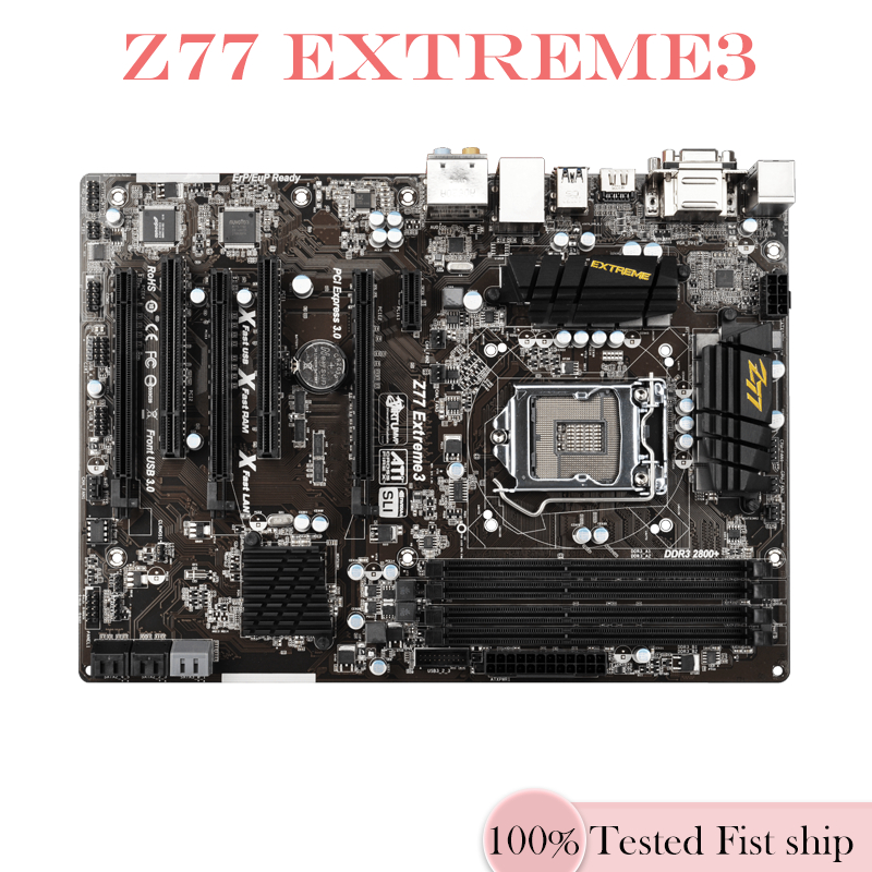 Para Asrock Z77 Extreme3 Placa-Mãe 32GB LGA 1155 DDR3 ATX Mainboard 100 % Testado Trabalho Completo