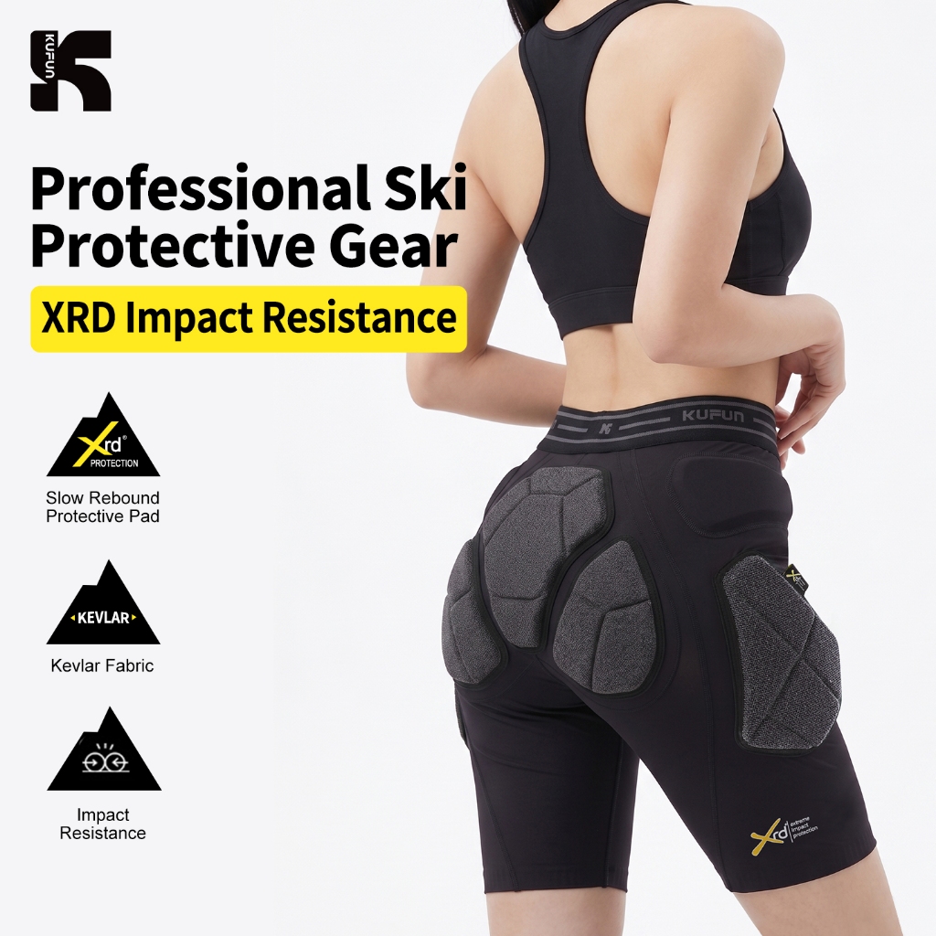 KUFUN XRD Kevlar Esqui Snowboard Hip Joelho Calças De Proteção Desgaste Interno Anti-Impacto Crash Butt Pads Equipamento