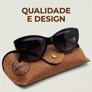 Óculos de sol olho de gato de armação grande da moda, proteção UV400, adequados para mulheres