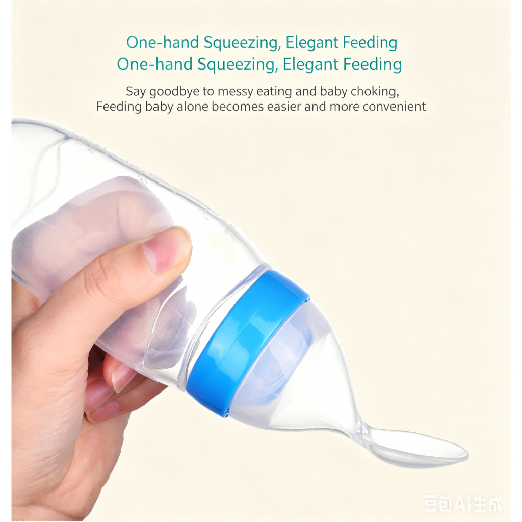 Bebê Silicone Squeeze Colher De Alimentação Alimentador Garrafa Infantil Cereal Suplemento Alimentar Dispensador Pasta A