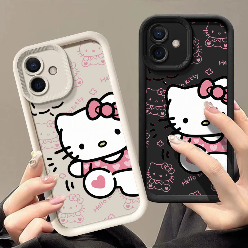 Samsung A17 A27 A37 A57 A07 A16 A26 A36 A56 A06 5G Luxo Sólido Capa De Telefone HelloKitty Gato Macio Silicone Caso À Pr