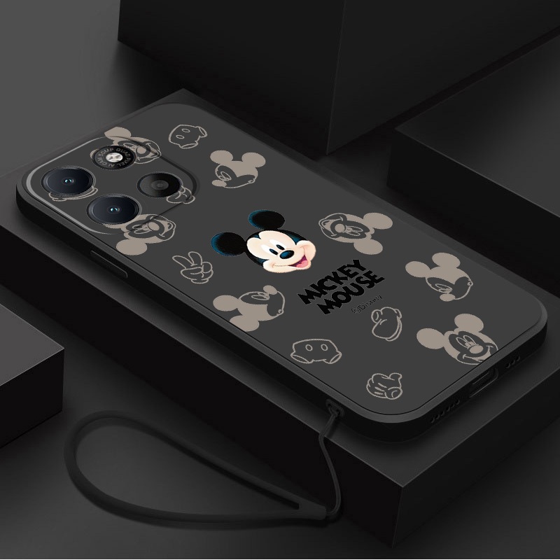 Moto G77 G67 5G G37 G47 Motorola Caso Embalagem Mickey Família Móvel Bonito Mouse Silicone Capa De Borracha Líquida