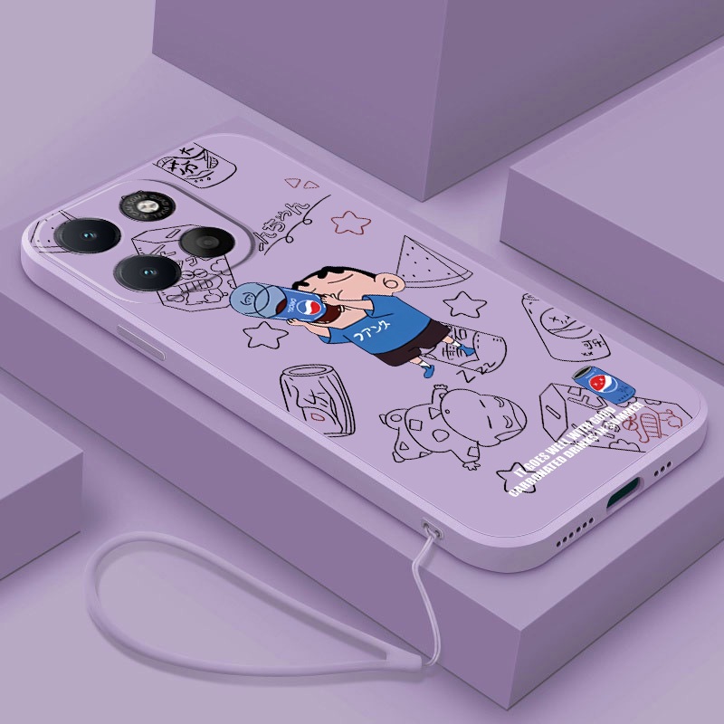 Moto Edge 70 Pro Fusion 5G Caso Crayon Shin-chan Telefone Macio Dos Desenhos Animados Em Linha Reta Silicone Líquido Cap