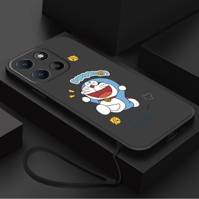 Moto G77 G67 5G G37 G47 Motorola Caso Criativo Adorável Dos Desenhos Animados Feliz Doraemon Macio Líquido Capa Traseira
