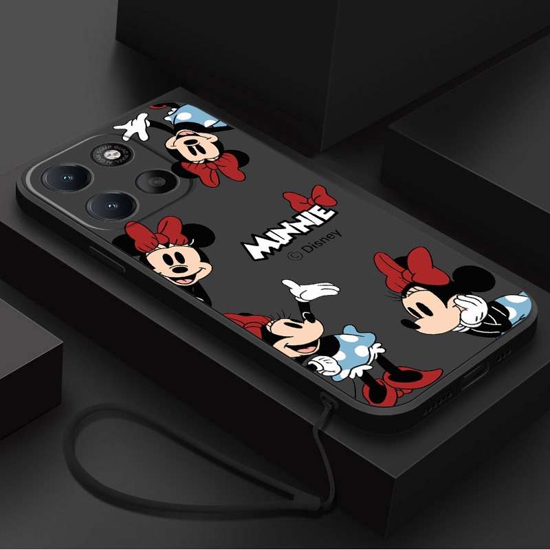 Moto G77 G67 5G G37 G47 Motorola Caso Bonito Casal Minnie Capa Traseira À Prova De Choque Líquido Telefone