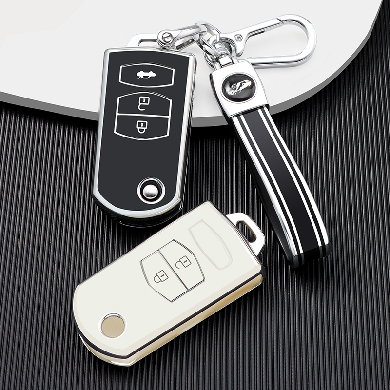 TPU Carro Dobrável Chave Caso Capa Para Mazda Demio 2 3 5 6 M3 M5 M6 CX-5 CX7 CX9 RX8 MX5 MPV Protetor Escudo Fob Acessó