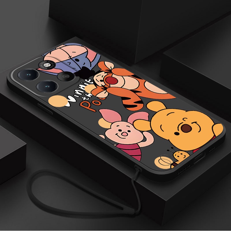 Moto G77 G67 5G G37 G47 Motorola Caso Winnie The Pooh Tigre Capa De Silicone Líquido Escudo