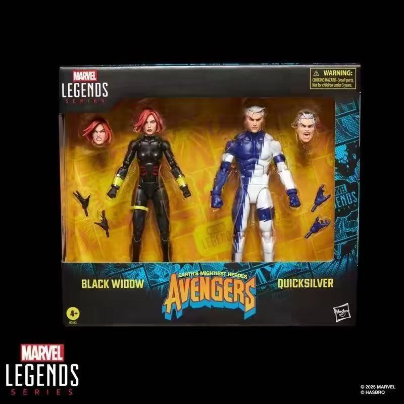 Conjunto De Bonecos De Ação Hasbro Marvel Legends Series 6 Polegadas Black Widow E Quicksilver Com 2 Pacotes