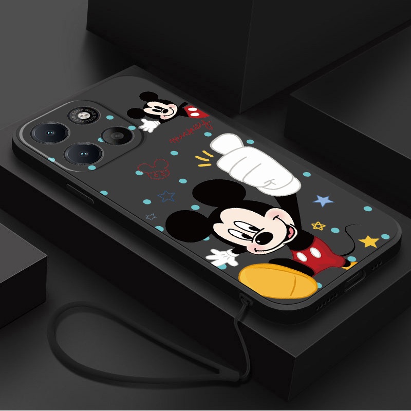 Moto G77 G67 5G G37 G47 Motorola Caso Dos Desenhos Animados Mickey Adorável À Prova De Choque Capa De Borracha Líquida