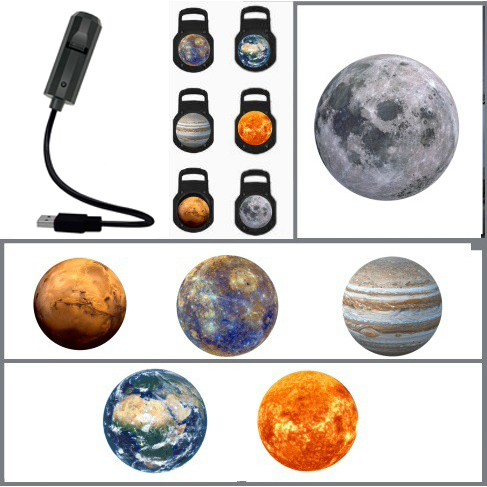 Luz Noturna USB Com Projetor De Planetário Intercambiável Para Decoração De Ambiente Criativo Em Paredes E Tetos Da Sala