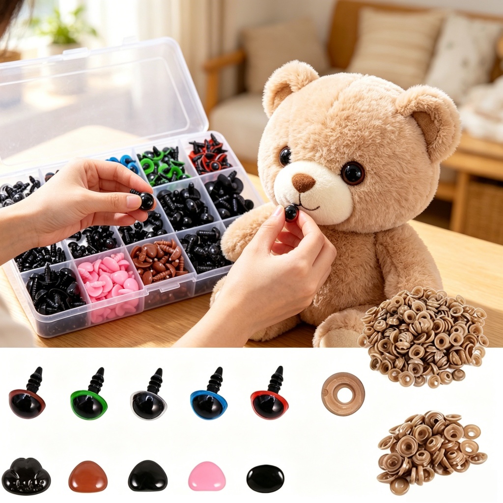 Kit 560 Peças Olhos E Focinhos P/ Amigurumi C/ Travas + Case