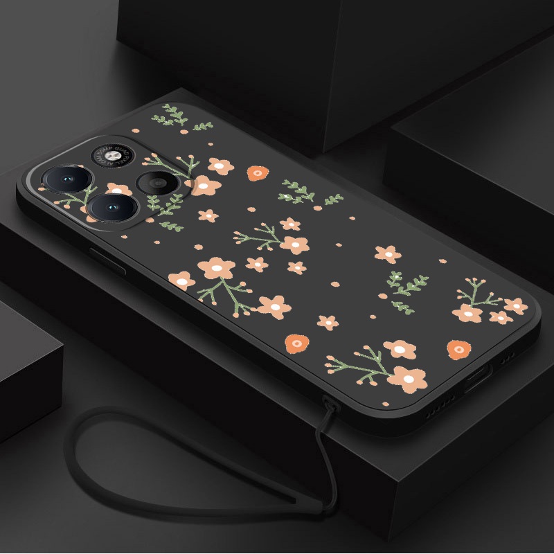 Moto G77 G67 5G G37 G47 Motorola Caso Floral Silicone Líquido Flor Embalagem Doce Cor Capa