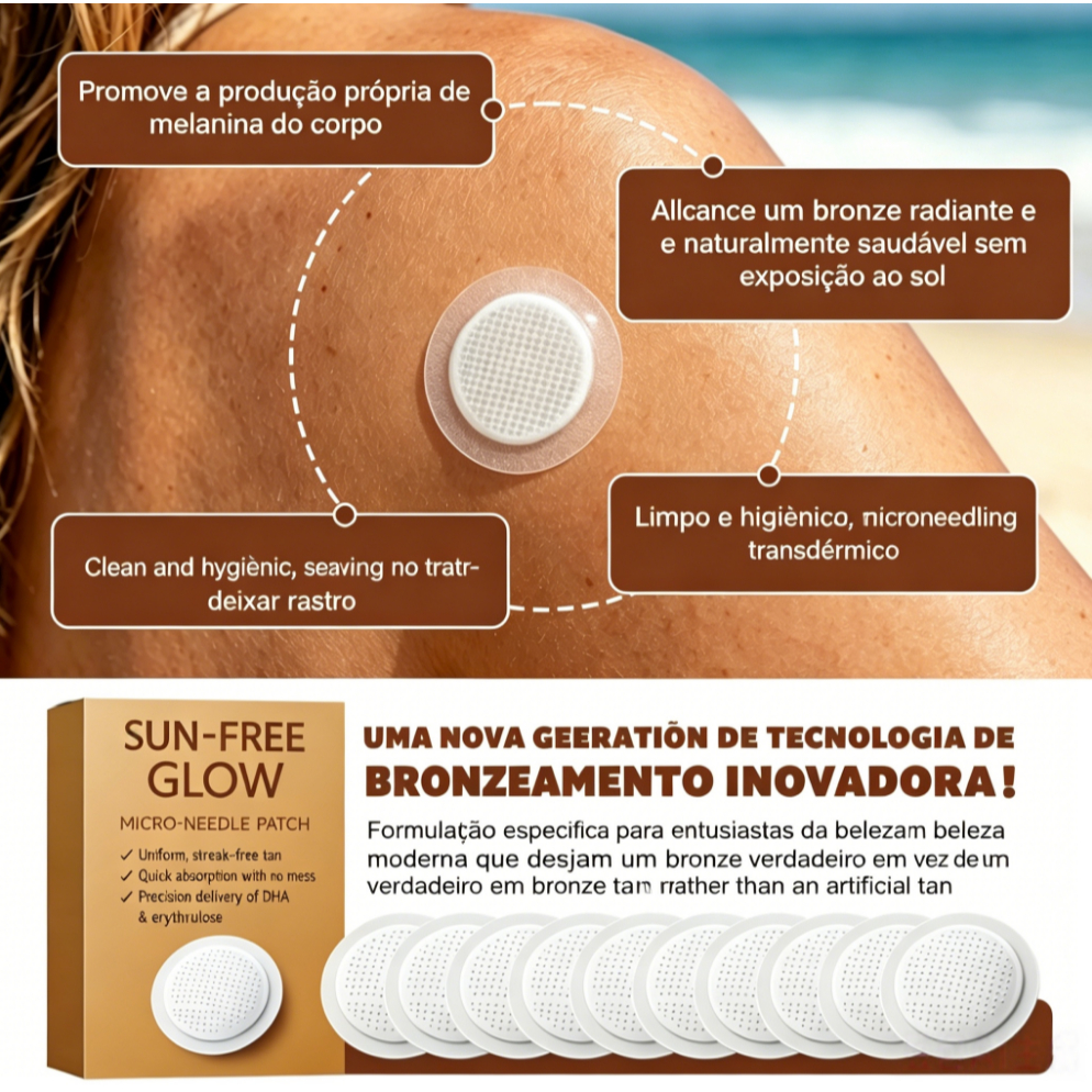 Adesivo Autobronzeador Sem Manchas Kit 10un | Bronzeado Natural Sem Sol | Não Suja Mãos Uniforme