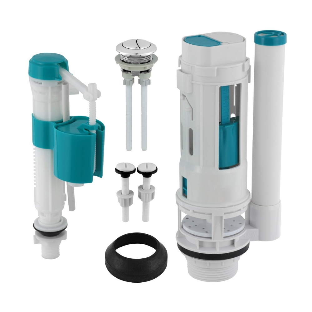 Kit Completo Universal Duplo Mecanismo Reparação Tanque Nivelado Acoplado Ativação Superior Banheiro