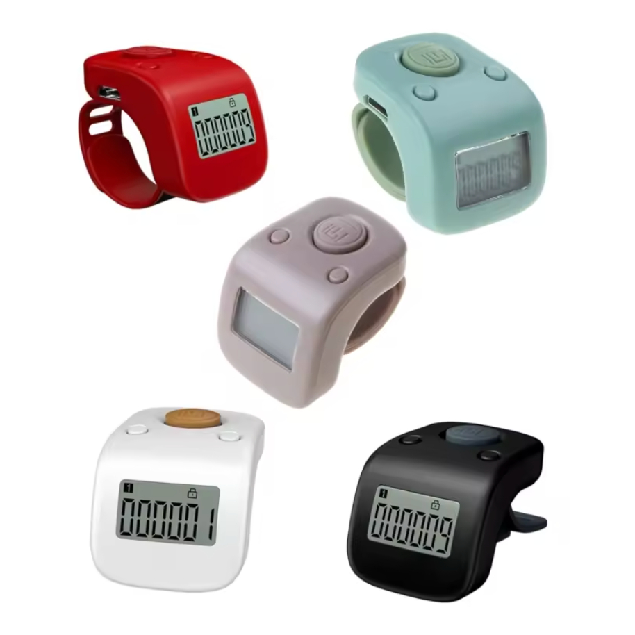 Mini Recarregável Digital LCD Eletrônico Anel De Dedo Mão Contador Seis/6 Dígitos Contas De Buda/De Oração Clicker 6XDD