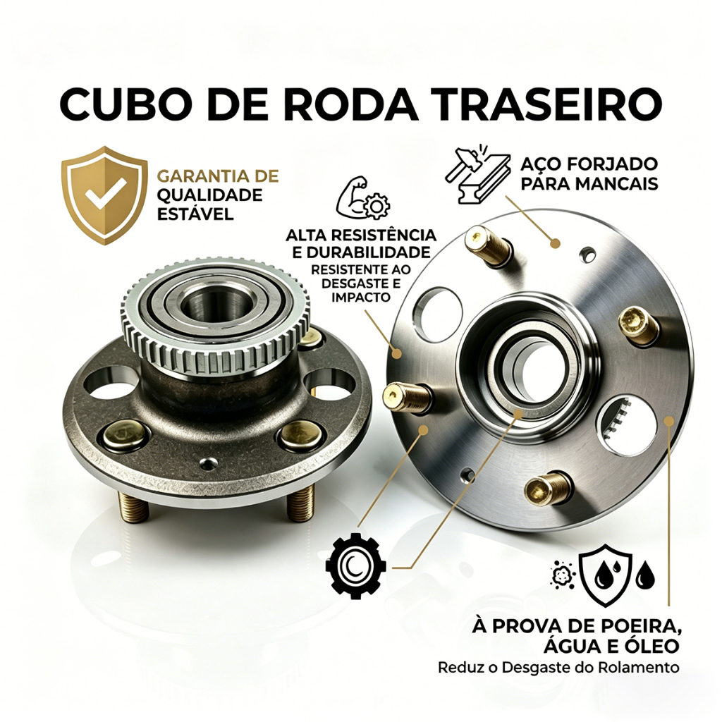 Heyoo x Nayo Adequado para cubo traseiro Honda Civic com ABS (com rolamento)