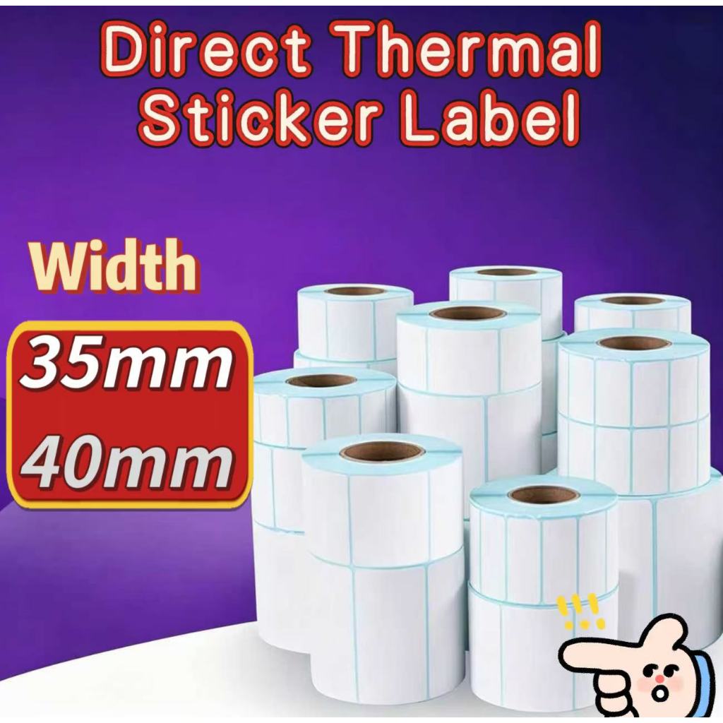 35mm 40mm De Largura Papel Térmico Direto Etiqueta Em Branco Código De Barras Adesivo Para Impressora Térmica Xprinter W