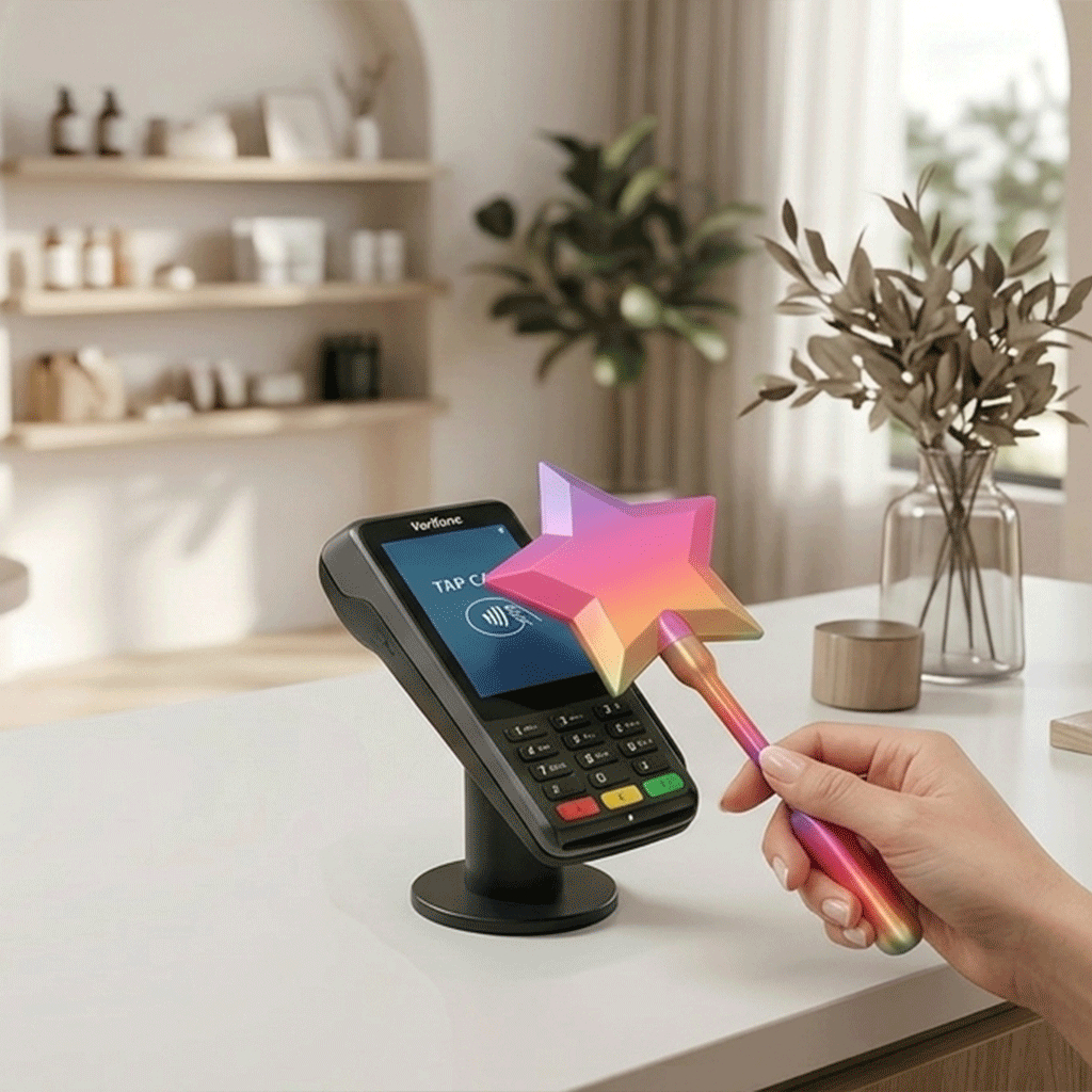 Porta-Cartões De Pagamento Sem Contato Em Formato De Estrela-Bastão Extensível Elegante Para Fácil Torneira E Checkout D