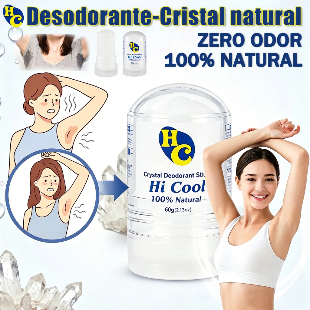 60g Desodorizante Natural Crystal Stone Salt,Previne Irritações e Vermelhidão,Melhor odor corporal e antiperspirante